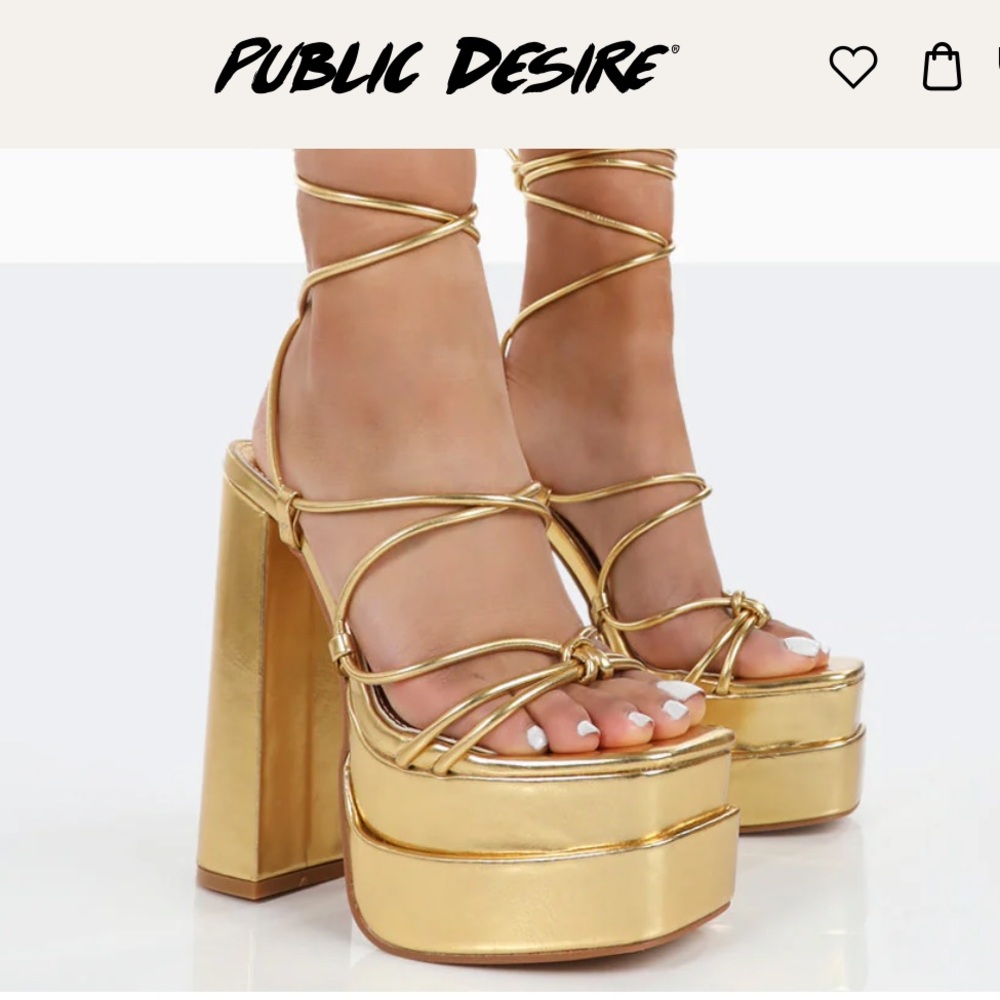Glow Girl Gold Platform High Heels